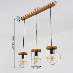 Lampes Dorées-hofstein Suspension Hodne Écru, Noir, 3 lumières