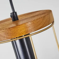 Lampes Dorées-hofstein Suspension Hodne Écru, Noir, 3 lumières