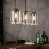 hofstein Suspension Hoefhaven Acier brossé, 3 lumières