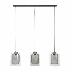 hofstein Suspension Hoefhaven Acier brossé, 3 lumières