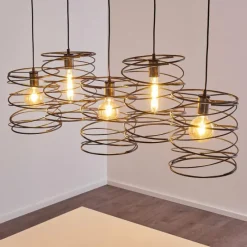 Lampes Vintages & Rétros-hofstein Suspension Hoenkoop Gris, Noir, 5 lumières