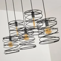 Lampes Vintages & Rétros-hofstein Suspension Hoenkoop Gris, Noir, 5 lumières
