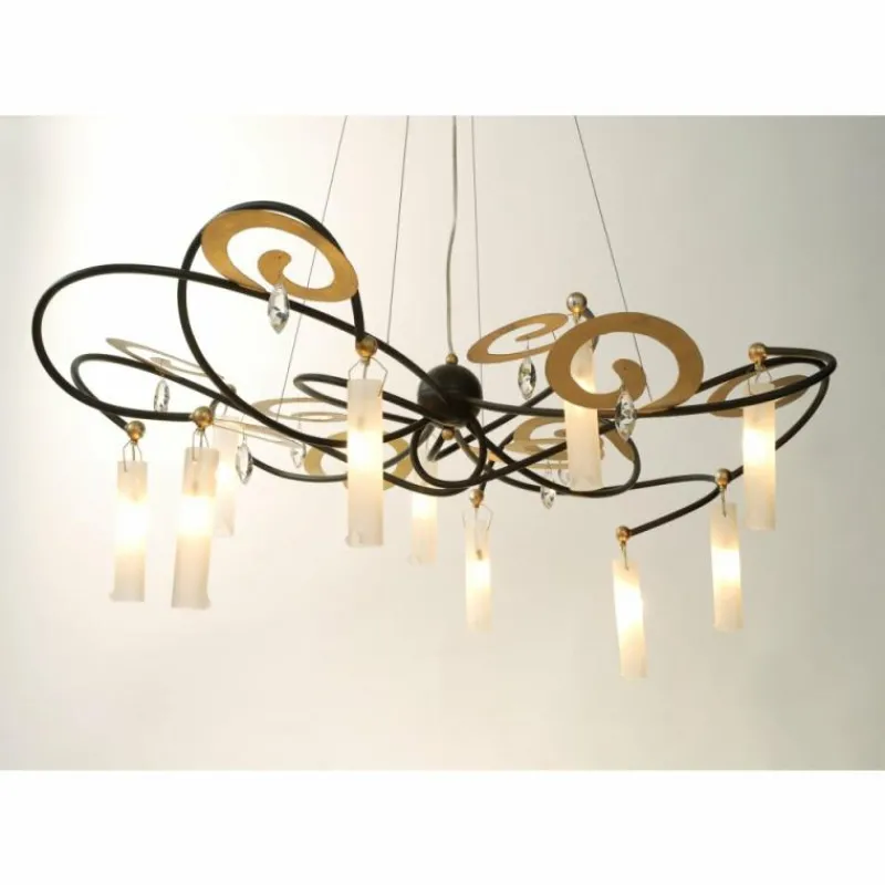 Luminaires Holländer Suspension Holländer CASINO GRANDE Brun, Or, Noir, 10 lumières