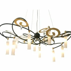 Luminaires Holländer Suspension Holländer CASINO GRANDE Brun, Or, Noir, 10 lumières