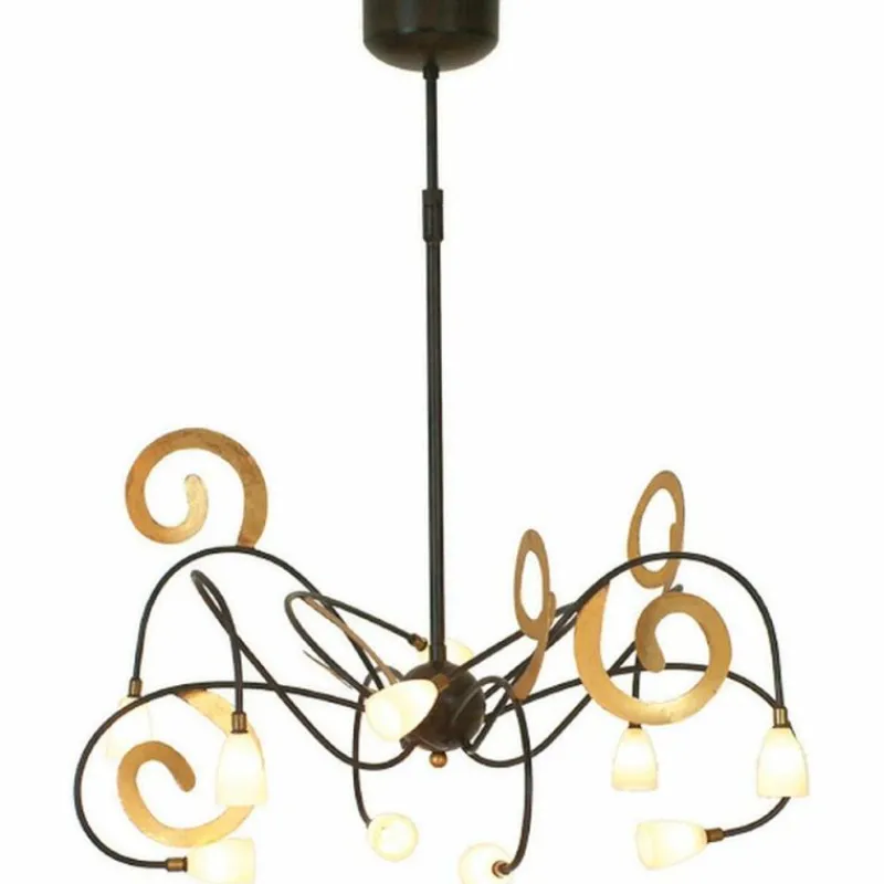 Luminaires Holländer Suspension Holländer CASINO RIGIDO Brun, Or, Noir, 10 lumières