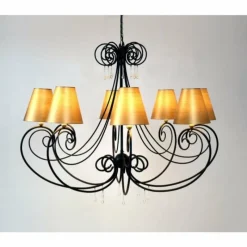 Lampes Dorées-Luminaires Holländer Suspension Holländer MIA Noir, 8 lumières