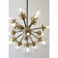 Luminaires Holländer Suspension Holländer MOLTIPLICATORE Laiton, Noir, 18 lumières