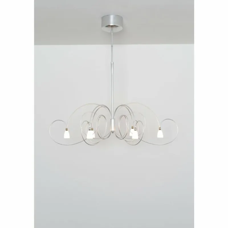 Luminaires Holländer Suspension Holländer ROSASPINA OVAL Argenté, 6 lumières