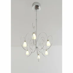 Luminaires Holländer Suspension Holländer ROSASPINA OVAL Argenté, 6 lumières