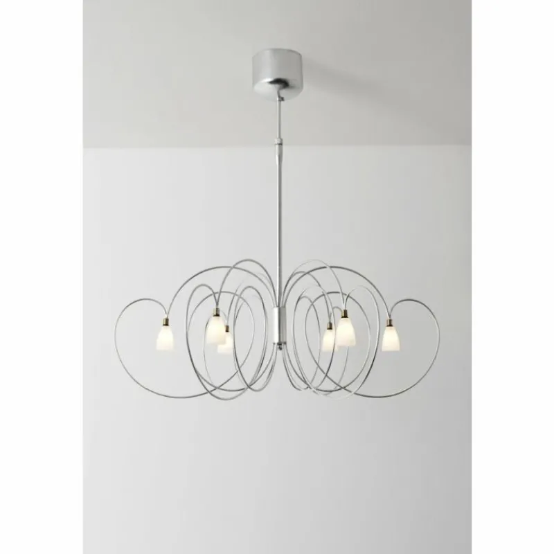 Luminaires Holländer Suspension Holländer ROSASPINA Argenté, 6 lumières