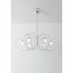 Luminaires Holländer Suspension Holländer ROSASPINA Argenté, 6 lumières