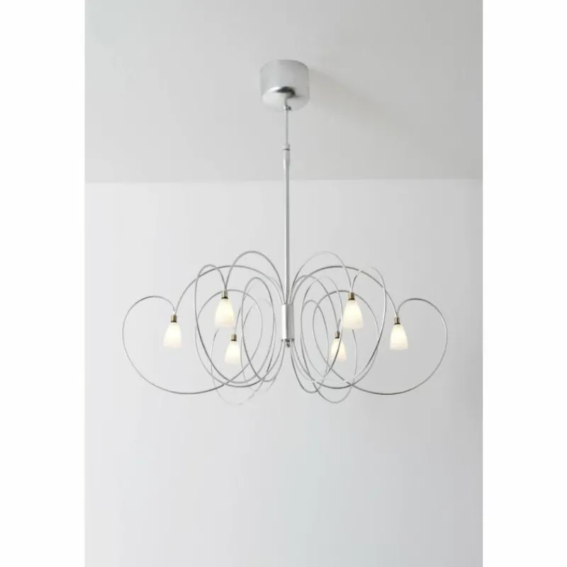 Luminaires Holländer Suspension Holländer ROSASPINA Argenté, 6 lumières