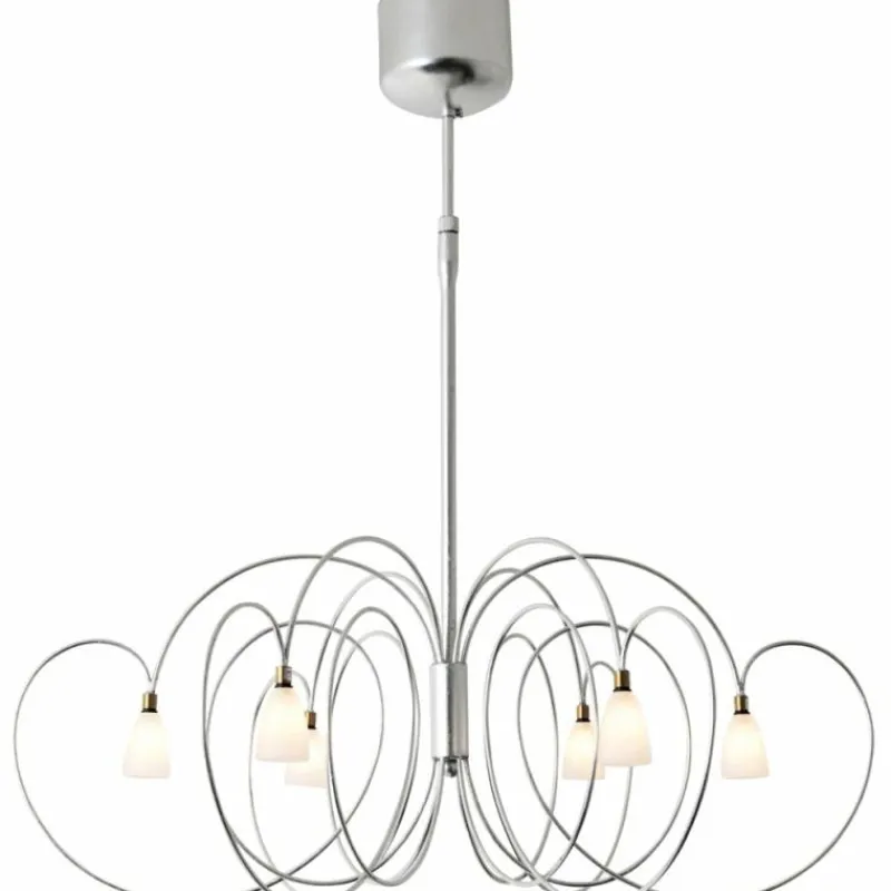Luminaires Holländer Suspension Holländer ROSASPINA Argenté, 6 lumières