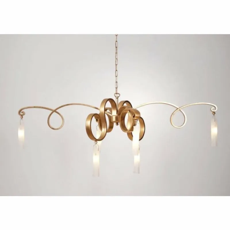 Luminaires Holländer Suspension Holländer SERPENTINEN GOLD Or, 6 lumières