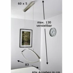 Luminaires Fischer & Honsel Suspension Honsel Lucy Chrome, Acier inoxydable, 6 lumières