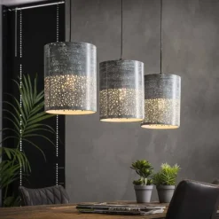 Lampes Vintages & Rétros-hofstein Suspension HOOGHAVEN Noir, 3 lumières
