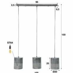 Lampes Vintages & Rétros-hofstein Suspension HOOGHAVEN Noir, 3 lumières