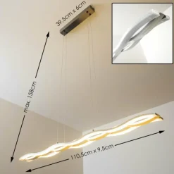 hofstein Suspension Hopedale LED Chrome, Nickel mat, 1 lumière* Éclairage Led