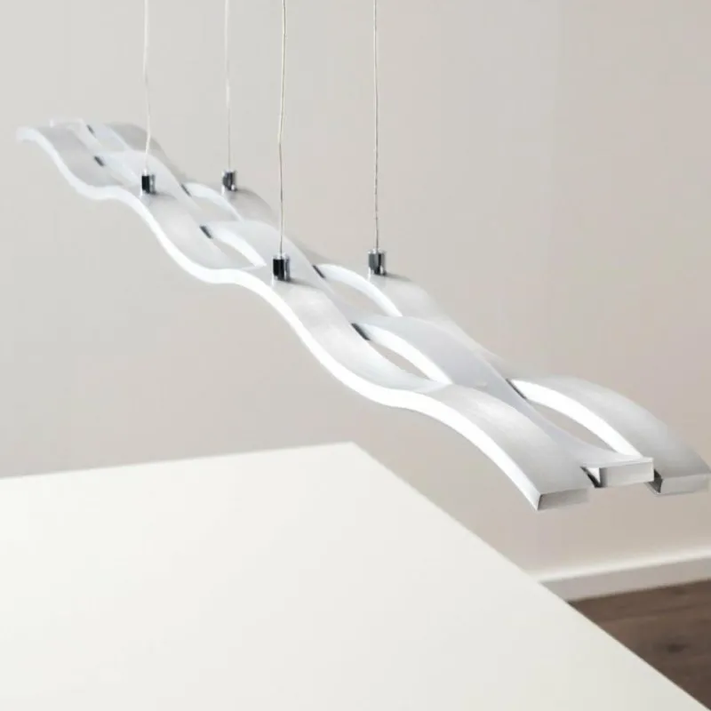 hofstein Suspension Hopedale LED Chrome, Nickel mat, 1 lumière* Éclairage Led