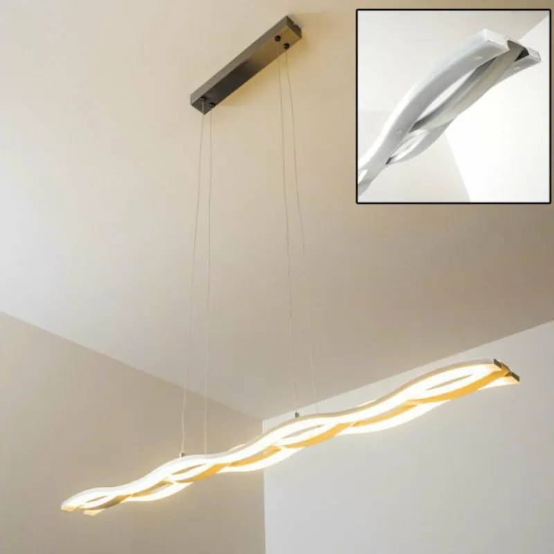 hofstein Suspension Hopedale LED Chrome, Nickel mat, 1 lumière* Éclairage Led