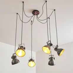 Luminaires Rustiques-hofstein Suspension Hora Argenté, 6 lumières