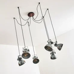 Luminaires Rustiques-hofstein Suspension Hora Argenté, 6 lumières