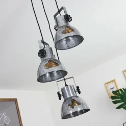 Lampes Vintages & Rétros-hofstein Suspension Hora Bois foncé, Noir, 3 lumières