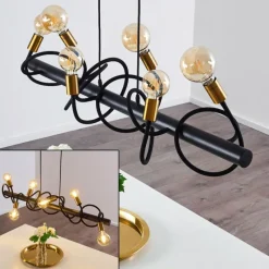 Lampes Dorées-hofstein Suspension Hovslund Noir doré, 6 lumières