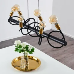 Lampes Dorées-hofstein Suspension Hovslund Noir doré, 6 lumières