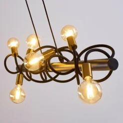 Lampes Dorées-hofstein Suspension Hovslund Noir doré, 6 lumières