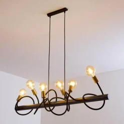 Lampes Dorées-hofstein Suspension Hovslund Noir doré, 6 lumières