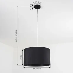 Lampes En Tissu-hofstein Suspension Huarate Noir, 1 lumière