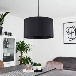 Lampes En Tissu-hofstein Suspension Huarate Noir, 1 lumière