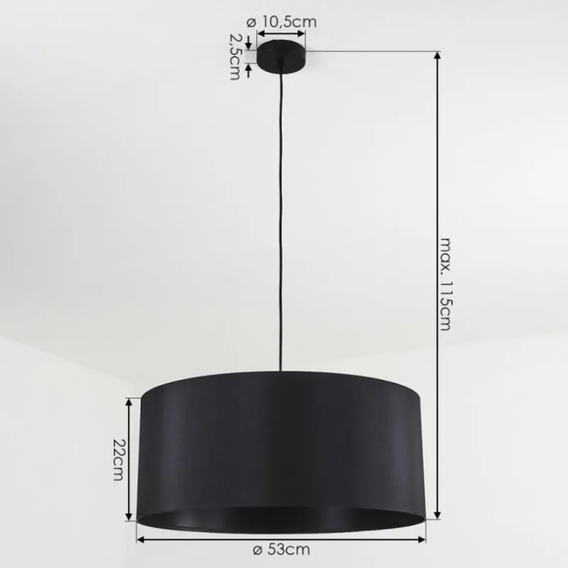 Lampes En Tissu-hofstein Suspension Huarate Noir, 1 lumière