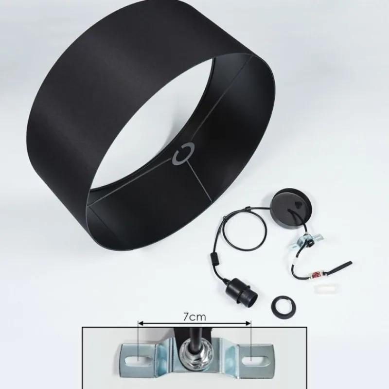 Lampes En Tissu-hofstein Suspension Huarate Noir, 1 lumière