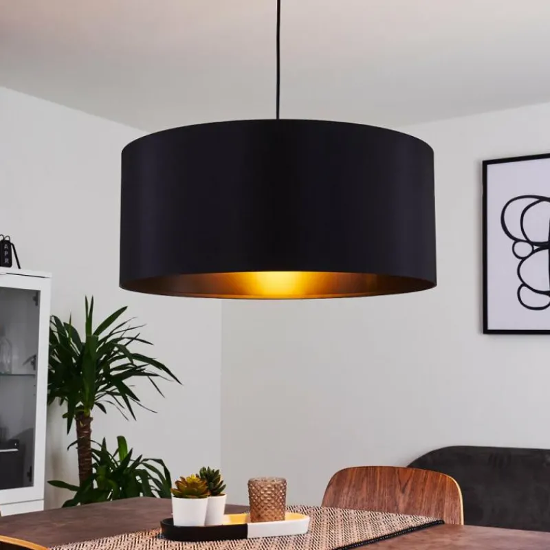 Lampes En Tissu-hofstein Suspension Huarate Noir, 1 lumière