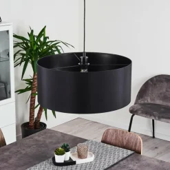 Lampes En Tissu-hofstein Suspension Huarate Noir, 1 lumière