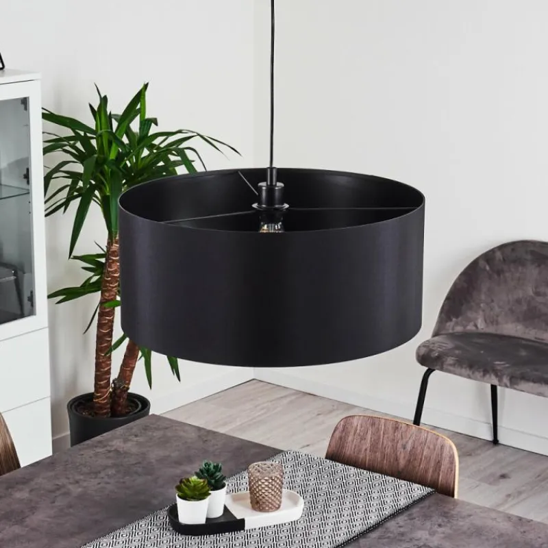 Lampes En Tissu-hofstein Suspension Huarate Noir, 1 lumière