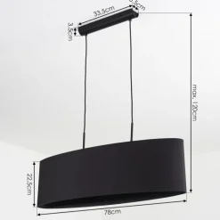 Lampes En Tissu-hofstein Suspension Huarate Noir, 2 lumières