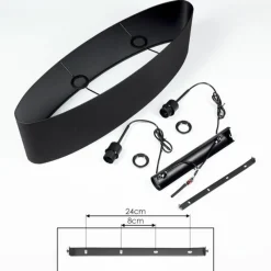 Lampes En Tissu-hofstein Suspension Huarate Noir, 2 lumières