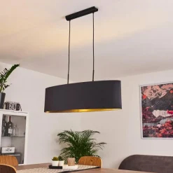 Lampes En Tissu-hofstein Suspension Huarate Noir, 2 lumières