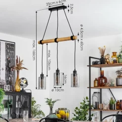 Suspension Verre Fumé-hofstein Suspension Hunouri Écru, 3 lumières