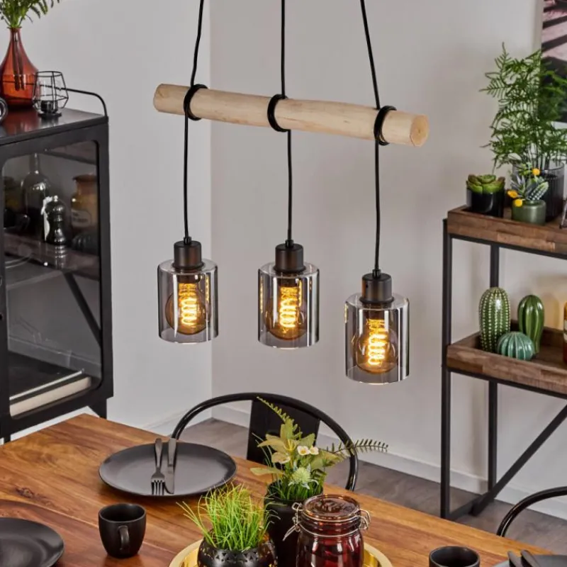 Luminaires Scandinaves-hofstein Suspension Hunouri Écru, Noir, 3 lumières