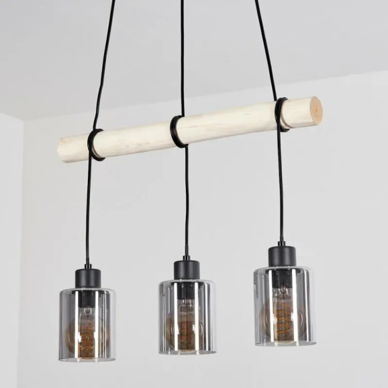 Luminaires Scandinaves-hofstein Suspension Hunouri Écru, Noir, 3 lumières