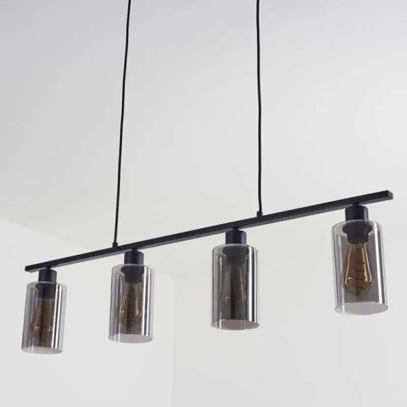 hofstein Suspension Hunouri Noir, 4 lumières