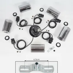 Suspension Verre Fumé-hofstein Suspension Hunouri Noir, 5 lumières