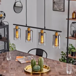 hofstein Suspension Hunouri Noir, 4 lumières