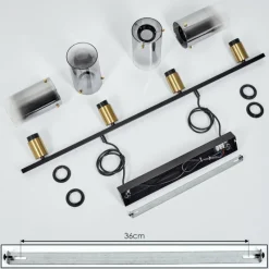 hofstein Suspension Hunouri Noir, 4 lumières