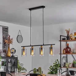 hofstein Suspension Hunouri Noir, 4 lumières