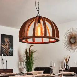 Style Boho-Chic-hofstein Suspension Hunseberg Gris, Noir, 1 lumière
